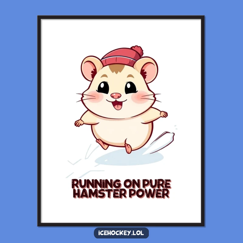 Free Printable Funny Hamster Wall Art: Speedy Ice Race Downloadable Decor