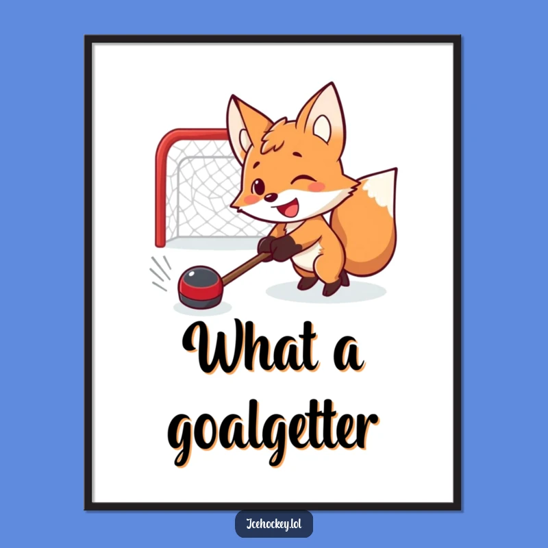 Funny Free Printable Fox Hockey Wall Art - Downloadable Art for Sports Fans