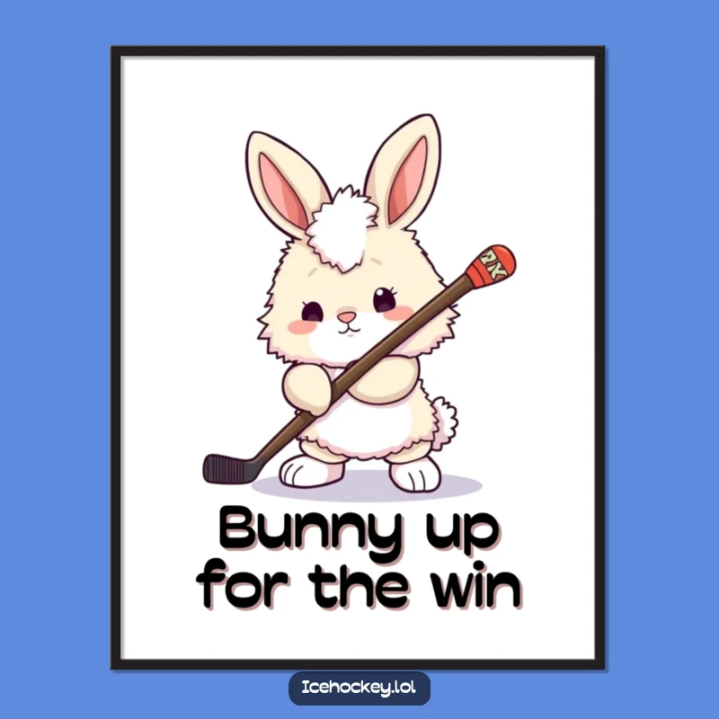 Funny Free Printable Wall Art: Bunny's Hockey Ready - Whimsical Downloadable Decor!
