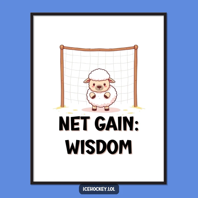 Funny Free Printable Wall Art: Guard Sheep Misses Net, Hilarious Downloadable Home Decor Gift