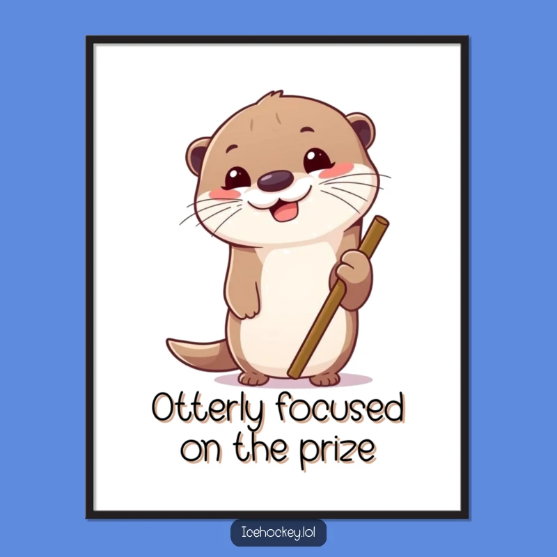 Free Printable Wall Art: Determined Otter Ready to Play Downloadable Decor