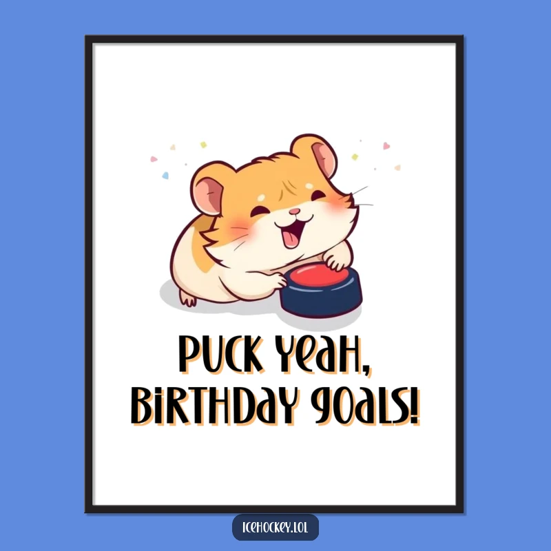 Funny Free Printable Wall Art: Giggling Hamster Hockey Player Downloadable Art for Your Room