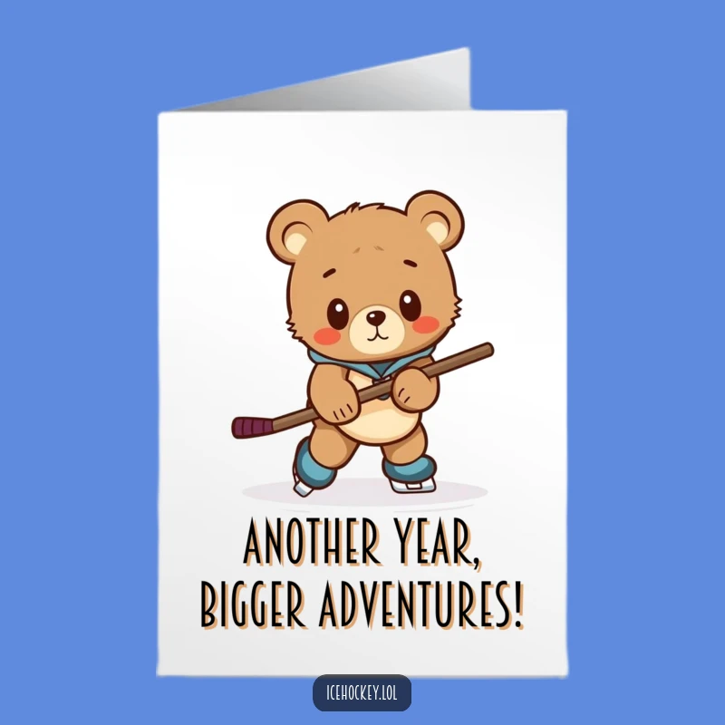 Free Printable Bear Cub Hockey Birthday Card - Funny Downloadable Gift