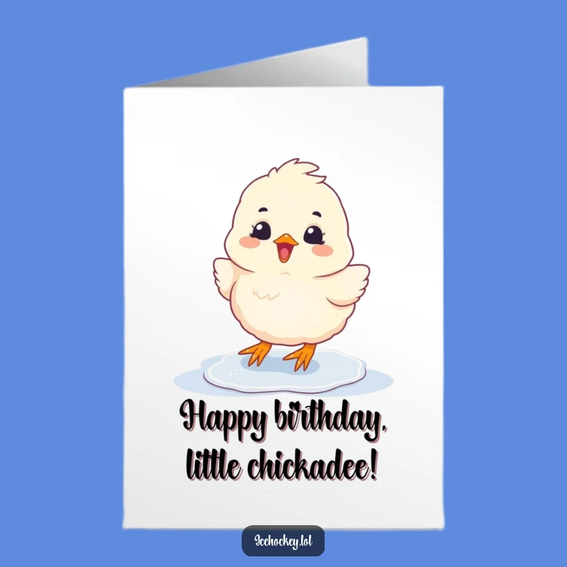 Free Printable Birthday Card: Gleeful Chick Sliding, Fun Downloadable Joy