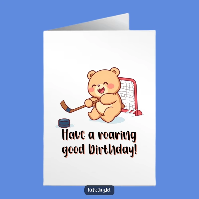Free Printable Birthday Card: Bear Cub Scores a Birthday Goal