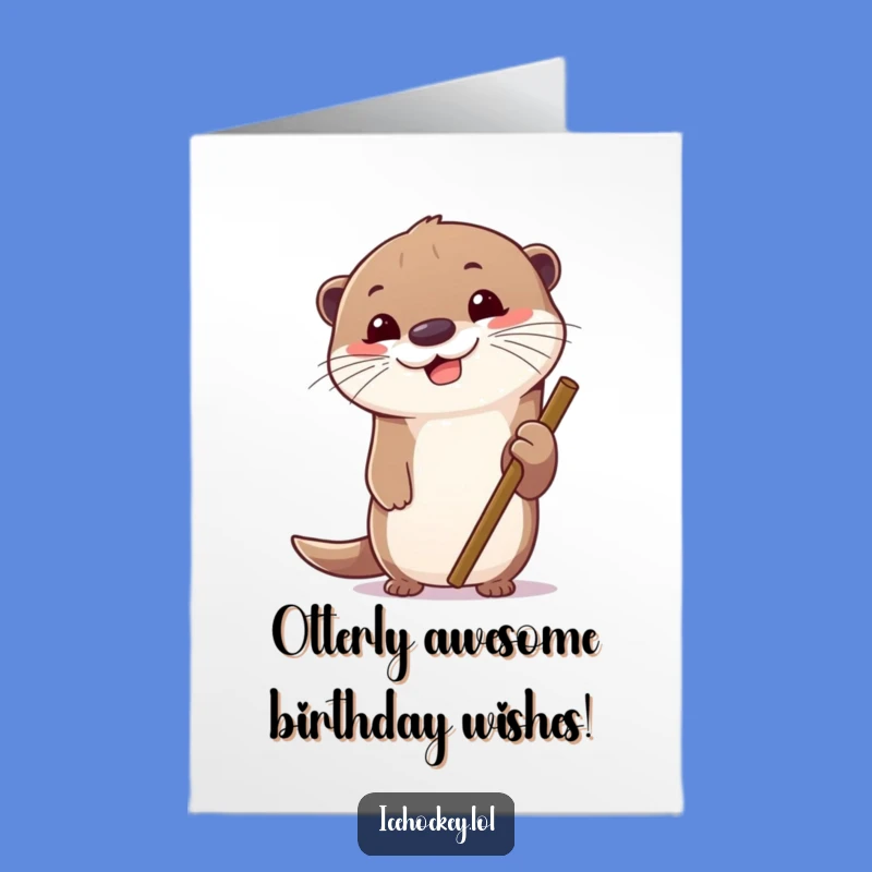 Free Printable Birthday Card: Focused Otter's Game Face for a Fun Downloadable Gift