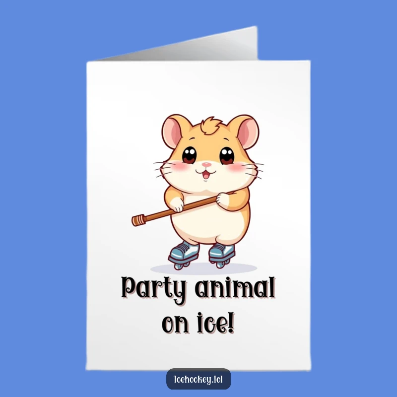 Free Printable Birthday Card: Hamster's Wobbly Skate, Funny Downloadable Humor