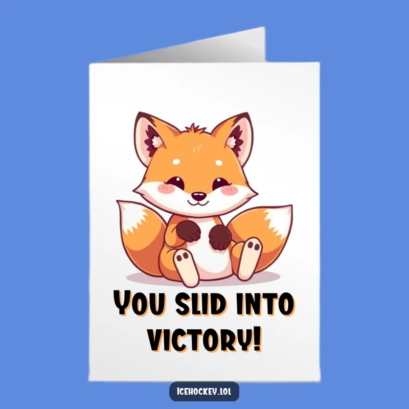 Free Printable Congrats Card: Fox Sliding Tackle for a Fun Downloadable Gift!
