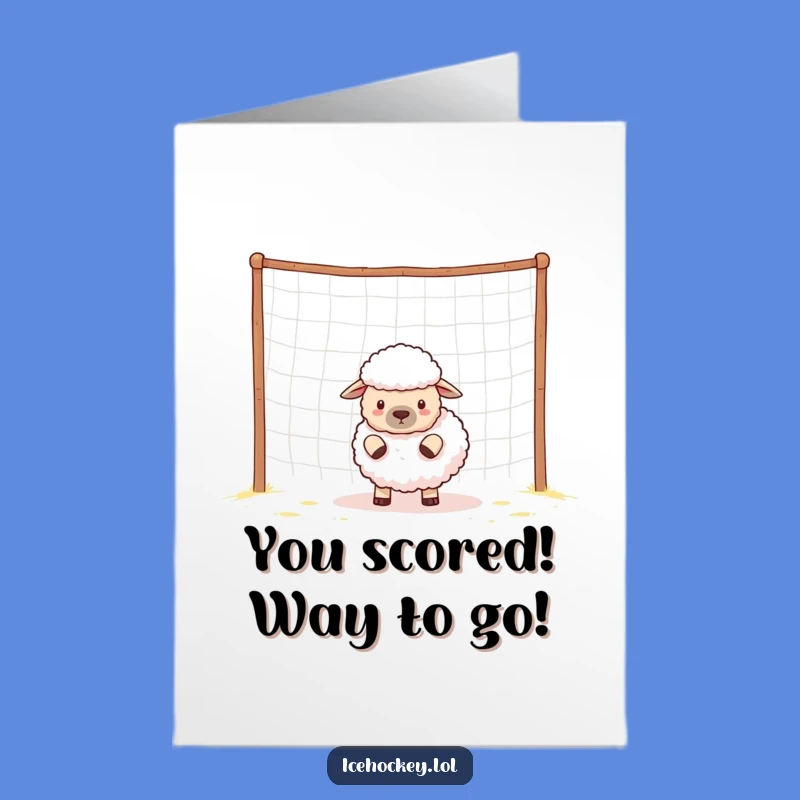 Free Printable Congrats Card: Sheep Guard Misses Net, Hilarious Downloadable Congratulations Gift
