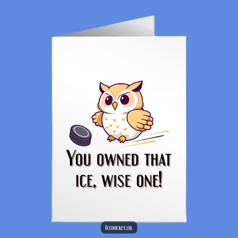 Free Printable Owl Hockey Congrats Card - Funny Downloadable Achievement Gift
