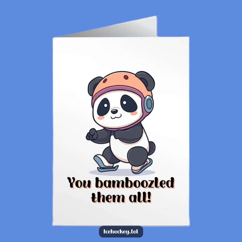 Free Printable Congrats Card: Panda Skate Mishap - Funny Downloadable Gift!