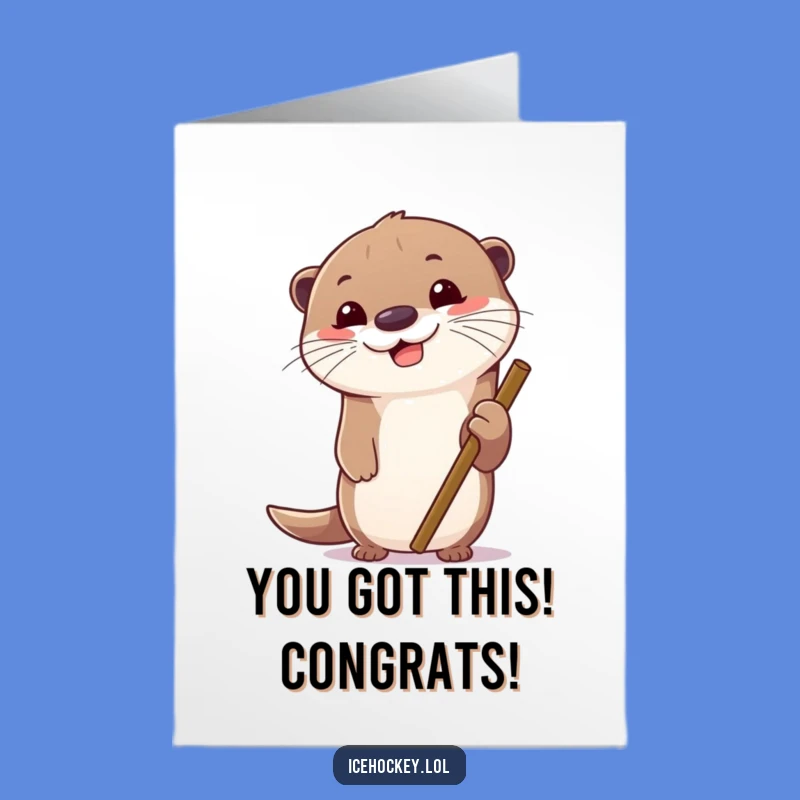 Free Printable Congrats Card: Otter's Winning Focus Downloadable for Your Champion