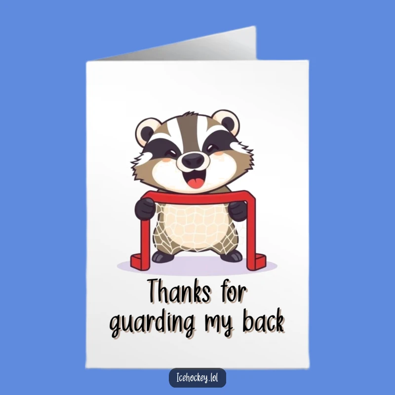 Free Printable Badger Hockey Thank You Card, Downloadable DIY Gratitude Guard