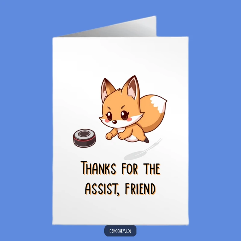 Free Printable Fox Hockey Thank You Card, Downloadable DIY Appreciation for Fans