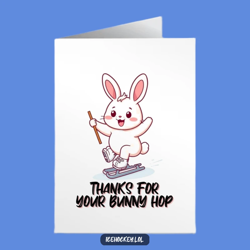 Free Printable Thank You Card: Cheerful Bunny Skater, Downloadable Gratitude!