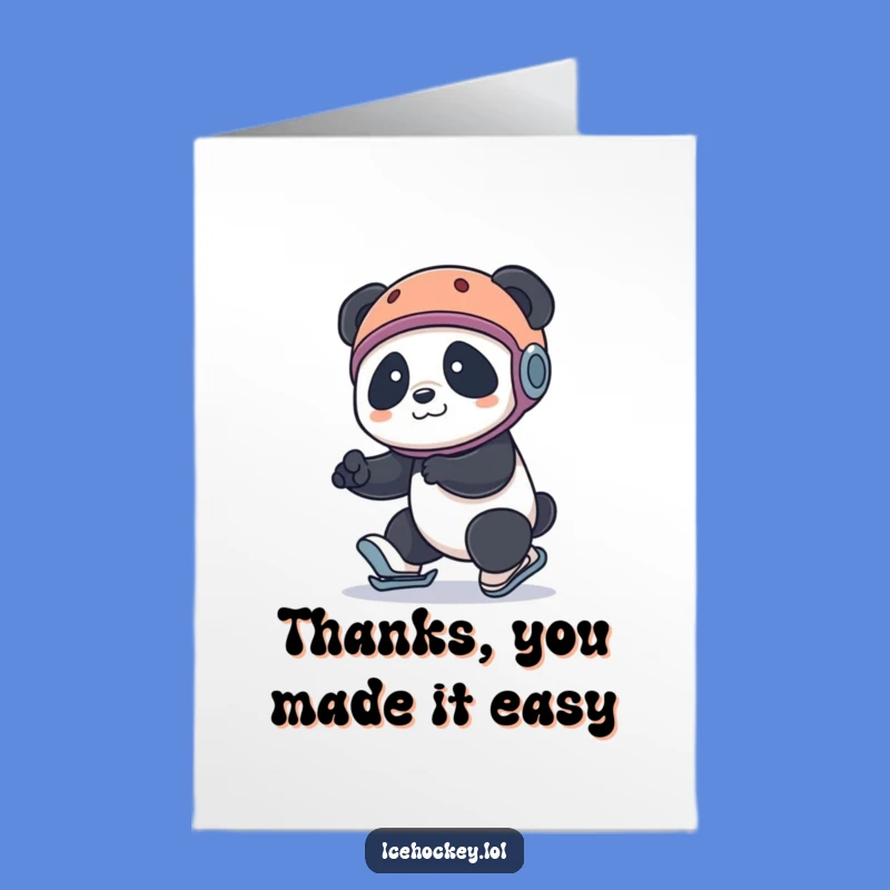 Free Printable Thank You Card: Panda Skate Oops - Funny Downloadable Gift!