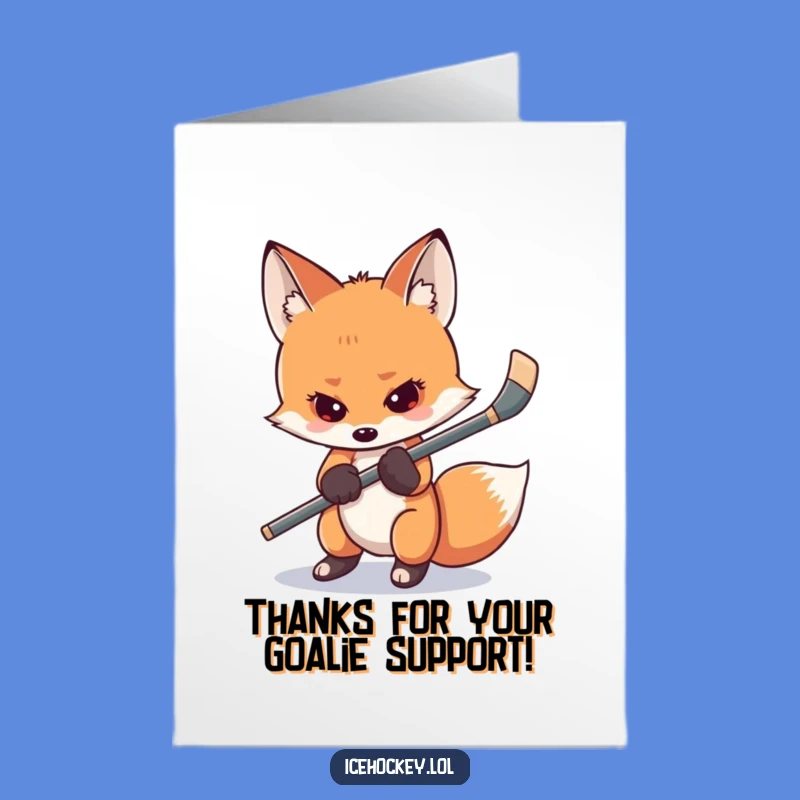 Free Printable Thank You Card: Shy Fox Hockey, Grateful Downloadable Gift