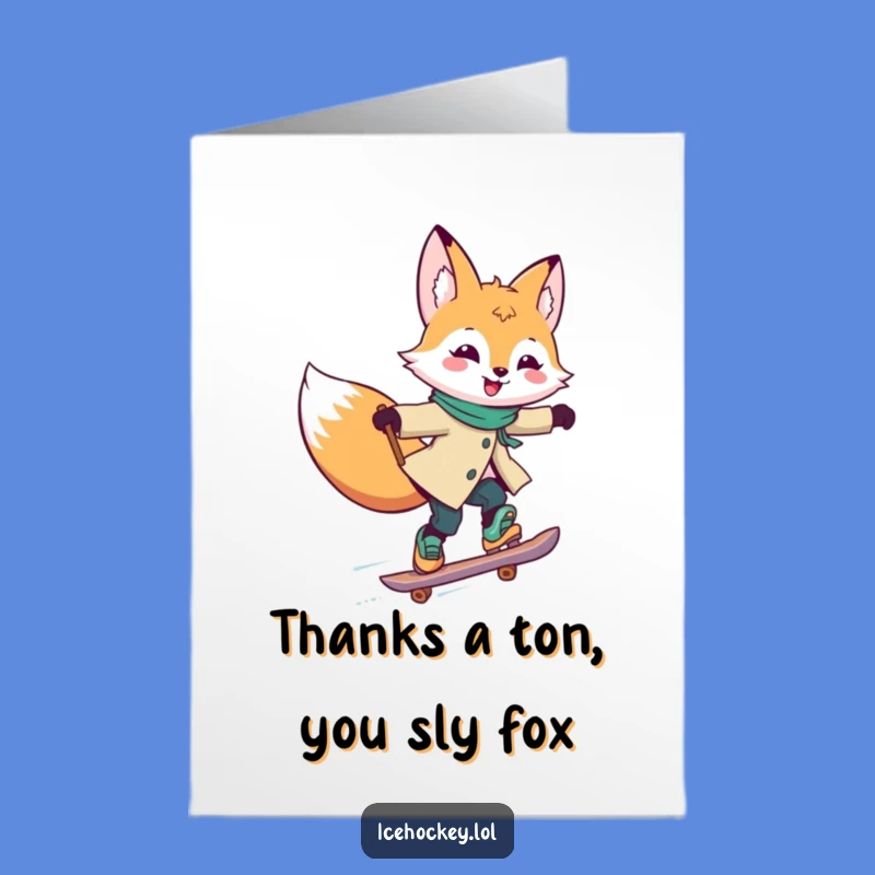 Free Printable Thank You Card: Speedy Fox, Express Thanks with Joy