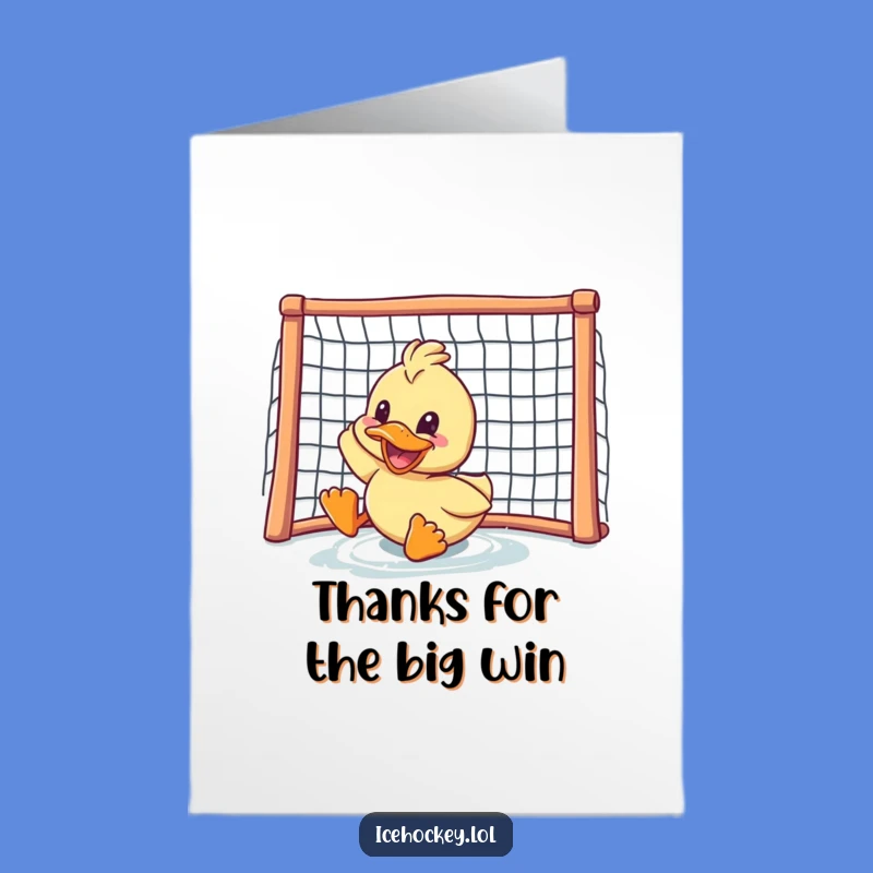 Free Printable Thank You Card: Delighted Duck's Goal of Thanks - Funny Downloadable Gift!
