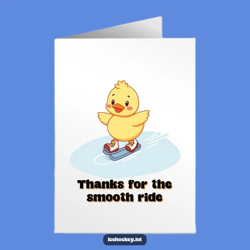 Free Printable Thank You Card: Duckling's Skating Thanks - Funny Downloadable Gift