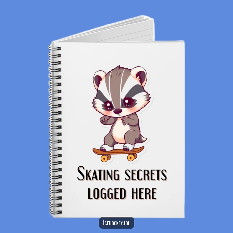 Funny Badger Skating Notebook: Intense Focus Journal Gift