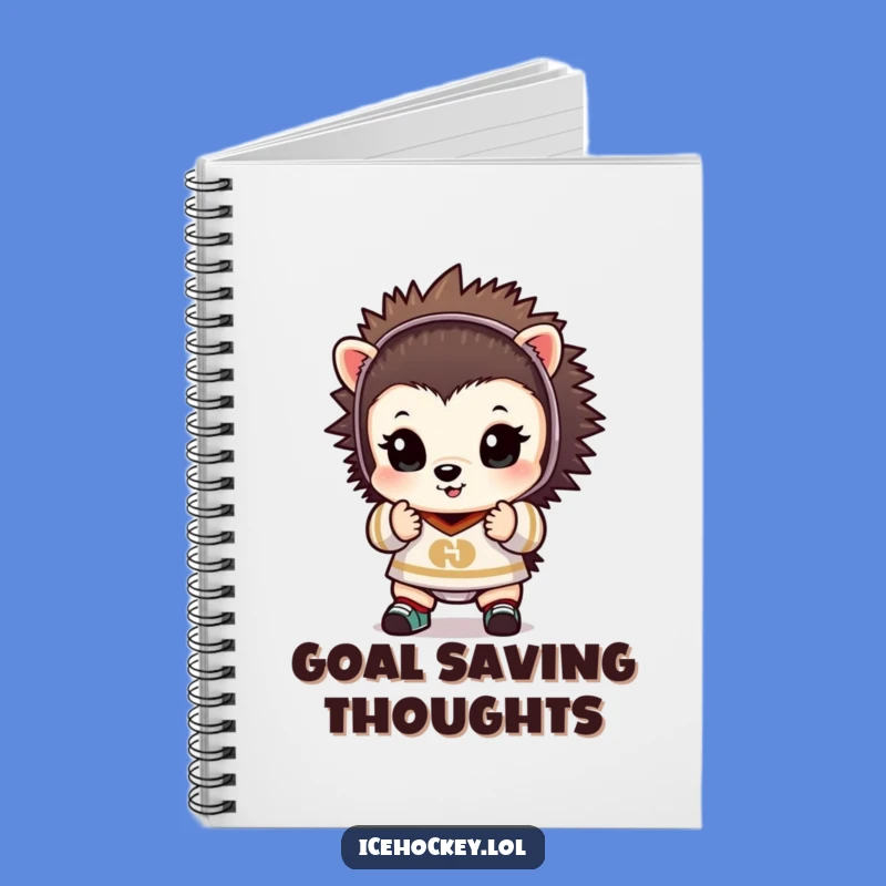 Funny Hedgehog Goalie Notebook: Write Down Goals with Spiky Defender Art