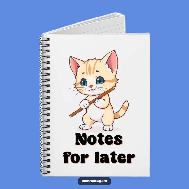 Funny Kitten Hockey Notebook: Wobbly Blocker Defends Goal, Journal Humor Gift