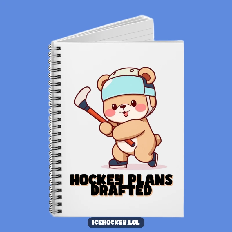 Funny Bear Hockey Notebook: Journal Your Goals with a Cheerful Bear Gift!