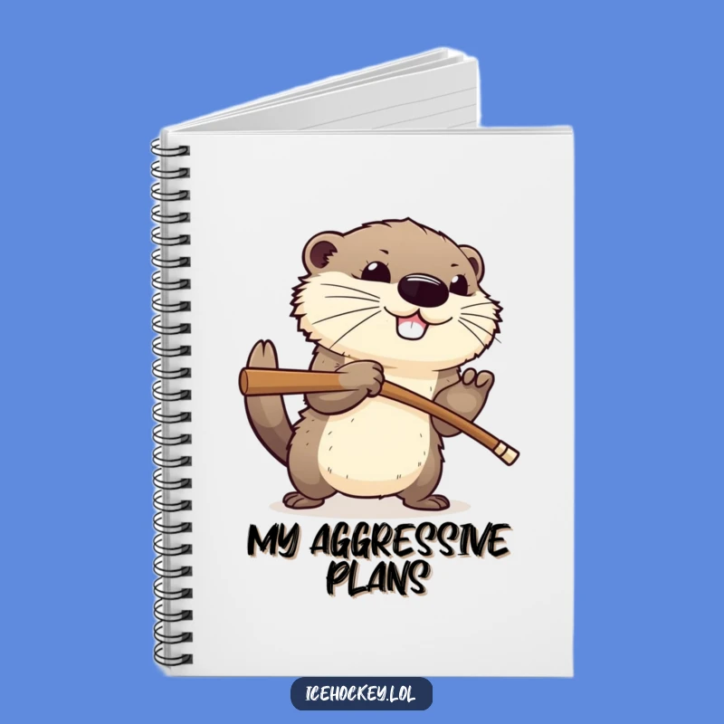 Funny Hockey Otter Notebook: Aggressive Animal Journal Gift
