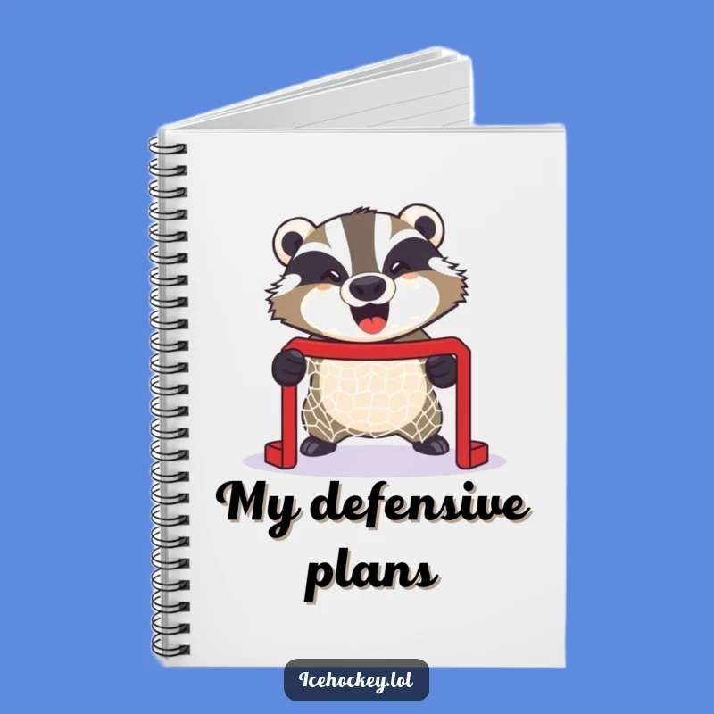 Funny Badger Hockey Notebook: Jot Down Plays with a Fierce Goalie - Great Funny Gift