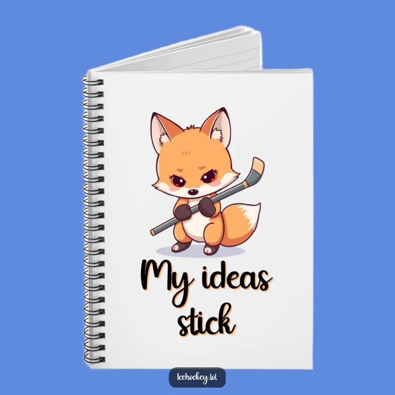 Funny Shy Fox Hockey Notebook - Jot Down Plans with Nerves, Perfect Gift