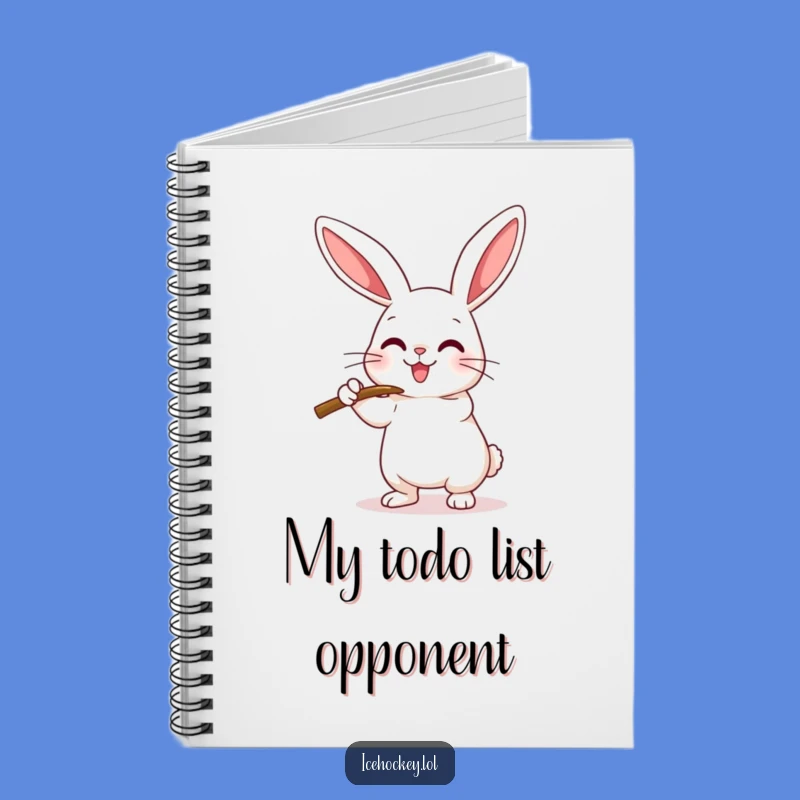 Funny Hockey Rabbit Notebook: Lined Journal with Rabbit Checking, Creative Funny Gift