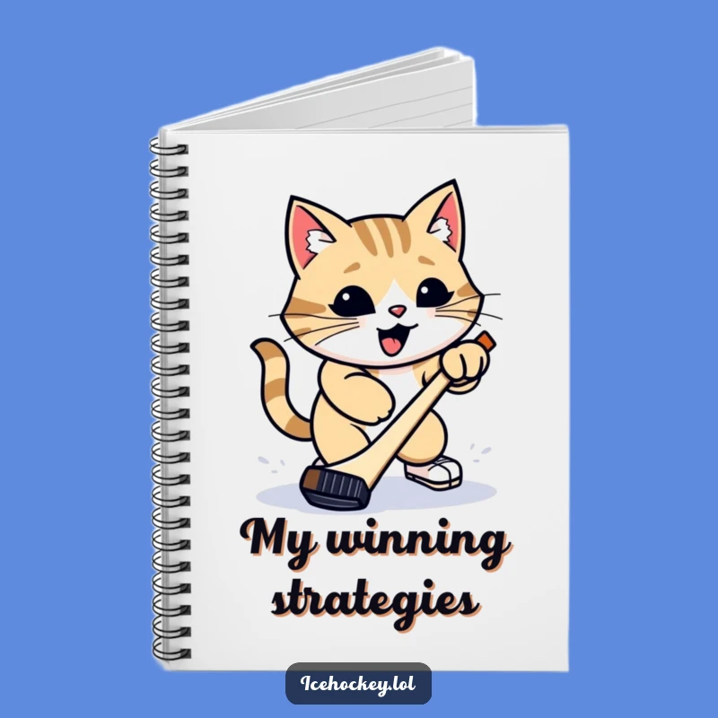 Funny Cat Hockey Notebook: Proud Feline Slap Shot for Jotting Scores