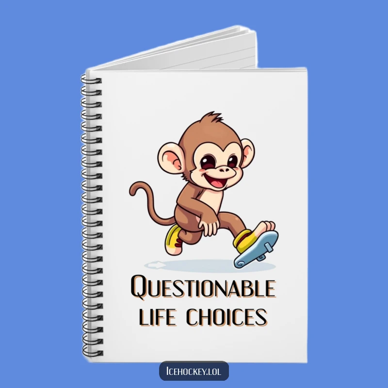 Funny Monkey Ice Skating Notebook: Jot Down Pranks with Hilarious Art.