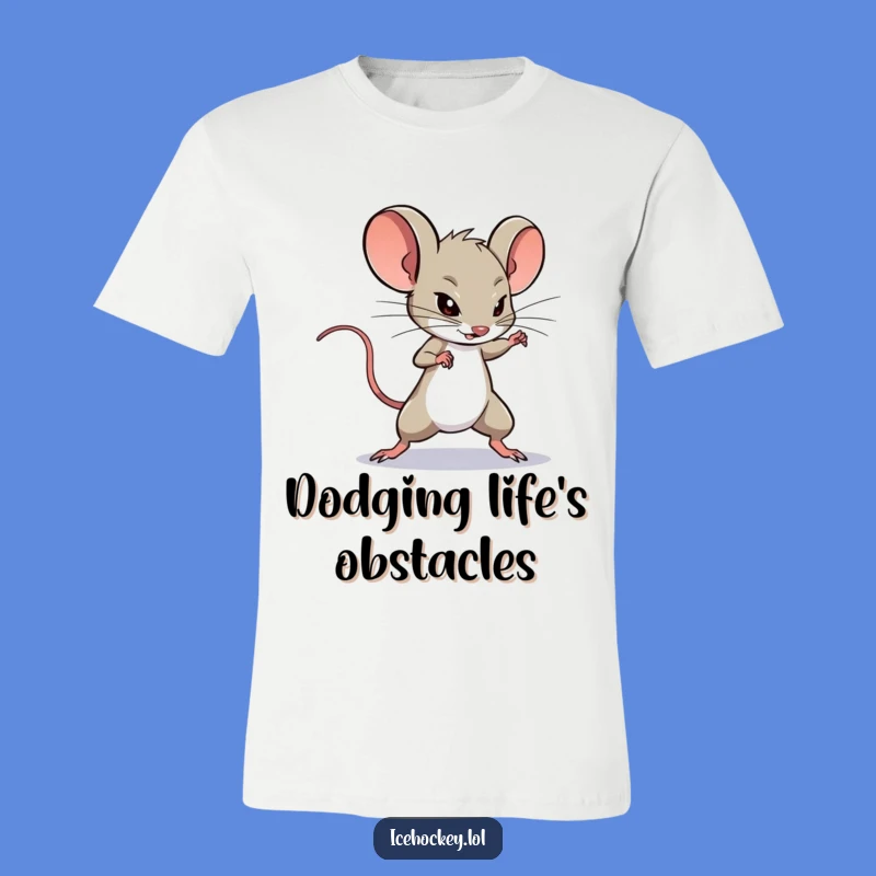 Funny Mouse Hockey T-Shirt: Determined Deking for Player Style