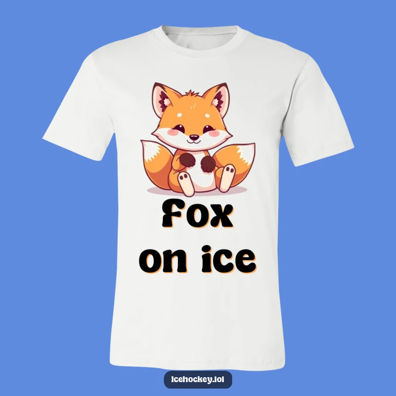 Funny Fox T-Shirt - Playful Hockey Slide Tee, Awesome Funny Gift