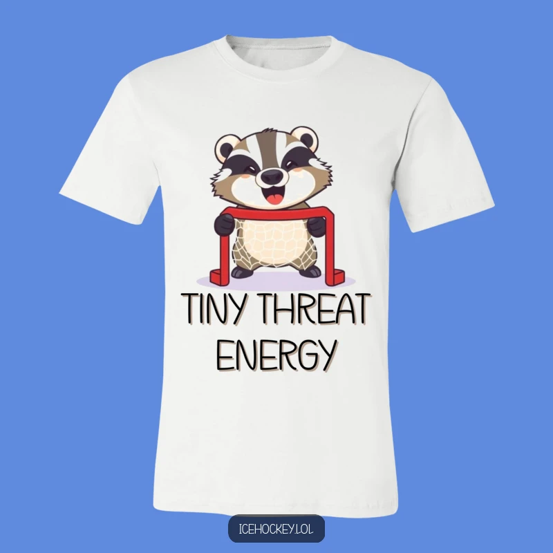 Funny Badger Hockey T-Shirt: Fierce Tiny Net Protector - Your New Favorite Funny Tee