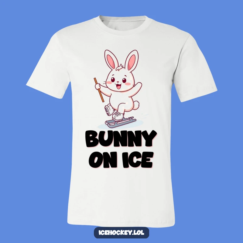 Funny Bunny Ice Skater T-Shirt - Cheerful & Active, Perfect Gift