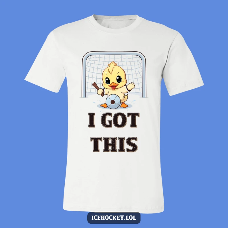 Funny Duck Goalie T-Shirt, Wide-Eyed Save Tee Gift
