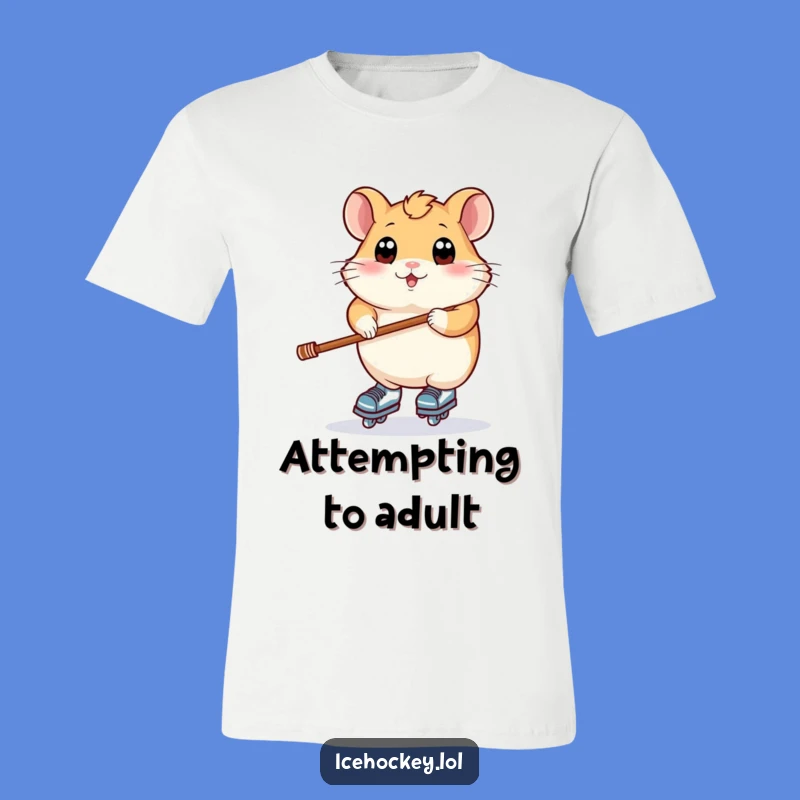 Funny Hamster Skater T-Shirt: Wide-Eyed Rodent on Ice Apparel
