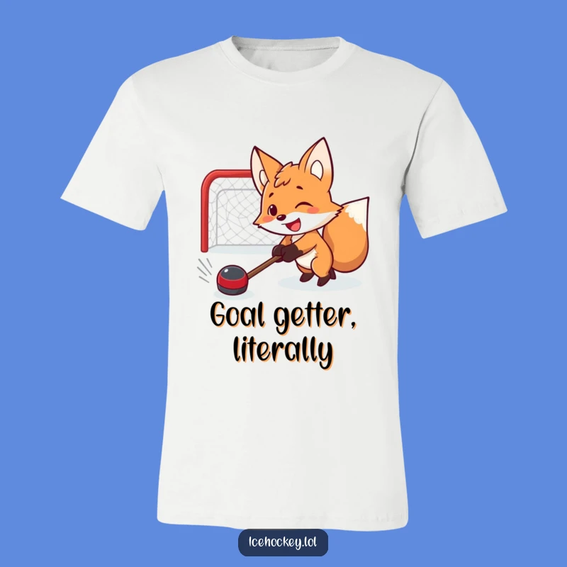 Funny Determined Fox Hockey T-Shirt: Hilarious Sports Fan Apparel - Great Funny Gift
