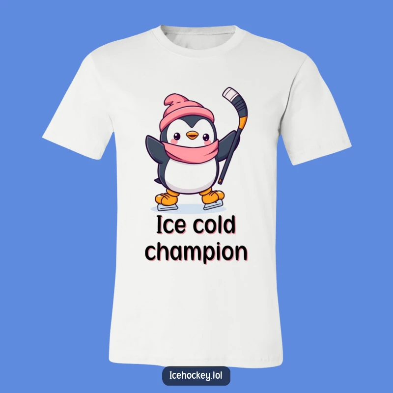 Funny Penguin Hockey T-Shirt: Happy Skater Ready to Win - Your New Favorite Funny Tee