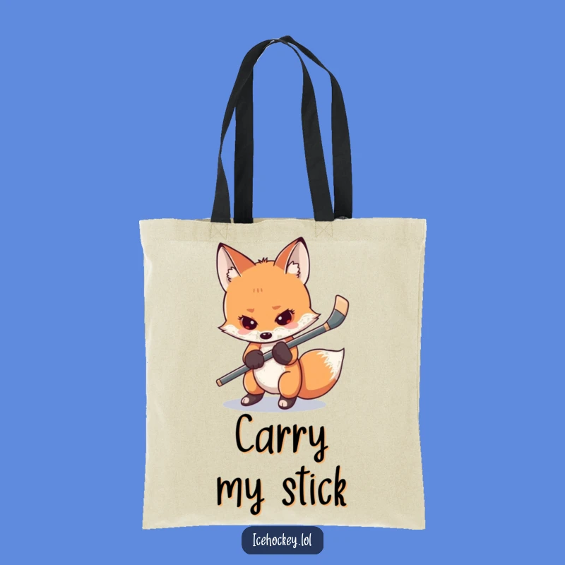 Funny Shy Fox Hockey Tote Bag - Carry Your Gear with Nerves, Perfect Gift