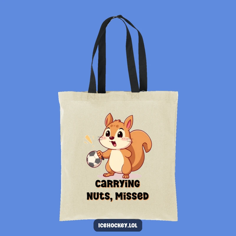 Funny Squirrel Soccer Tote Bag - Carry Your Essentials Laughingly!