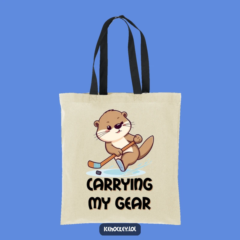 Funny Otter Hockey Tote Bag: Carry Your Gear with Slick Swimmer Style