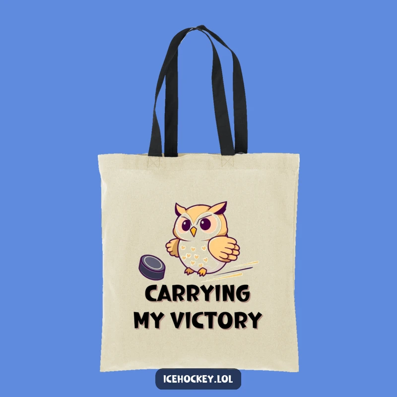 Funny Owl Hockey Tote Bag - Proud Player Accessory Gift