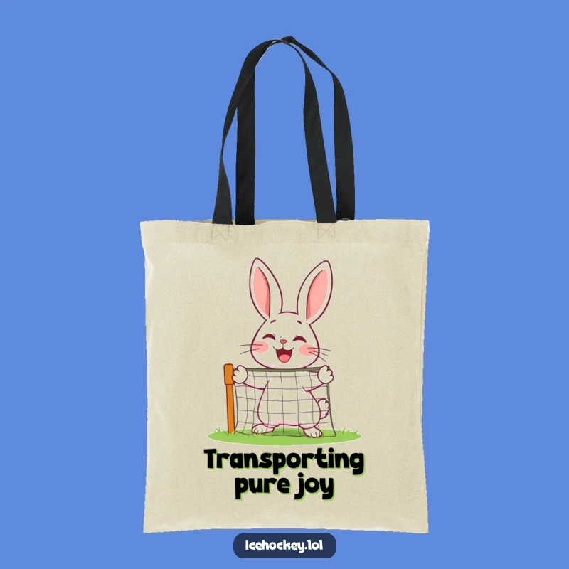 Funny Rabbit Goalie Tote Bag: Cheerful Defender Carryall, Gift